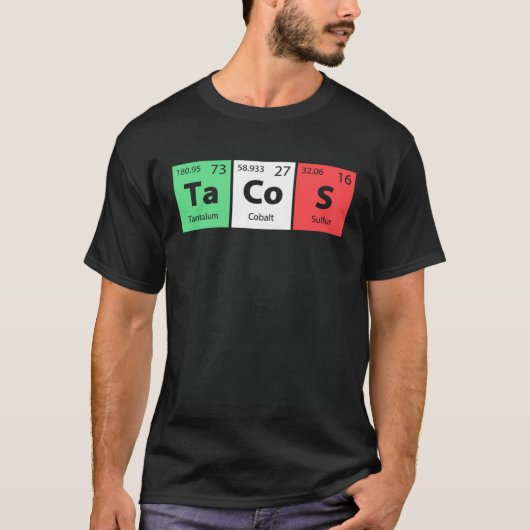 Funny Periodic Table Tacos For Cinco De Mayo Celeb T-shirt (Voorkant)