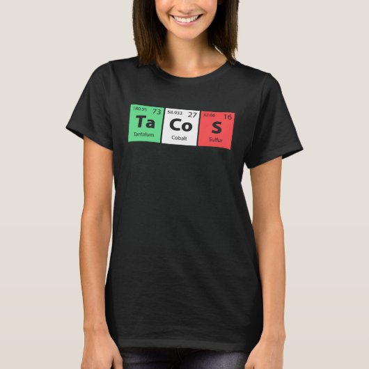 Funny Periodic Table Tacos For Cinco De Mayo Celeb T-shirt (Voorkant)