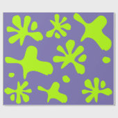 Funny periwinkle neon green slippatroon kinder cadeaupapier (Vlak)