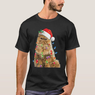 Funny Persian Cat kerstlampje Xmas Pajama Cat T-shirt