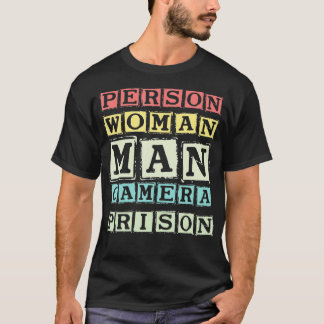 Funny Person, Woman, Man, Camera, Prison  T-shirt