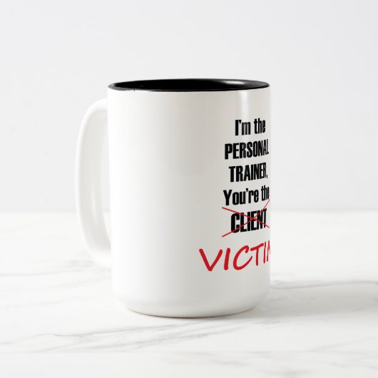 Funny Personal Trainer Fitness Workout Mok (Voorkant links)