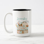 Funny Personalised Name Seamstress Seamstress Sewi Tweekleurige Koffiemok (Links)