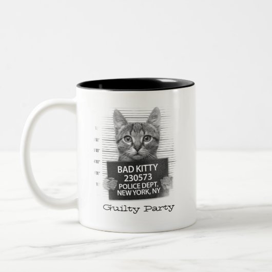 Funny Personalize Kat Tweekleurige Koffiemok (Links)