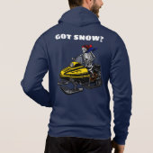 Funny Personalize Snowmobile Skeleton Rider Hoodie (Achterkant)