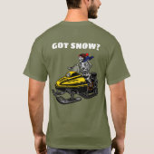 Funny Personalize Snowmobile Skeleton Rider T-shirt (Achterkant)