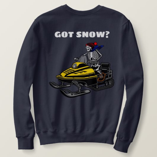 Funny Personalize Snowmobile Skeleton Rider Trui (Design achterkant)