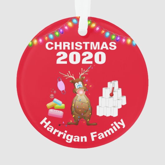 Funny Personalized 2020 Covid kerstboom Ornament (achterkant)