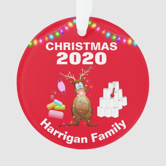 Funny Personalized 2020 Covid kerstboom Ornament (voorkant)