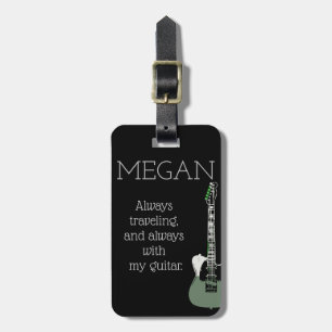 Funny Personalized Bag Aandacht voor gitaristen Bagagelabel
