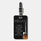 Funny Personalized Bag Aandacht voor gitaristen Bagagelabel (Voorkant verticaal)