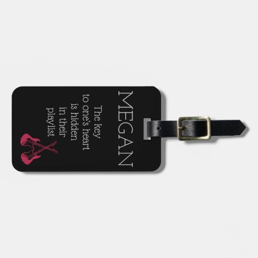Funny Personalized Bag Aandacht voor gitaristen LU Bagagelabel (Voorkant horizontaal)