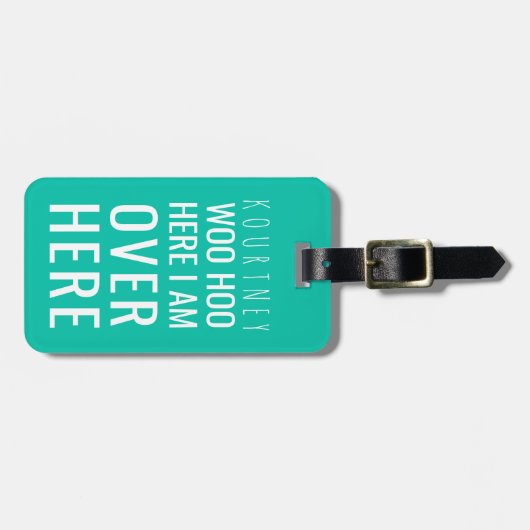 Funny Personalized Bag Attentie | Humor Green Bagagelabel (Voorkant horizontaal)