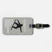 Funny Personalized Bag Attentie | Snowboard Grey Bagagelabel (Voorkant horizontaal)