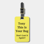 Funny Personalized Bagagelabel (Voorkant verticaal)