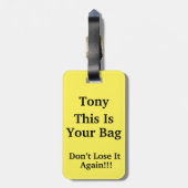 Funny Personalized Bagagelabel (Achterkant verticaal)