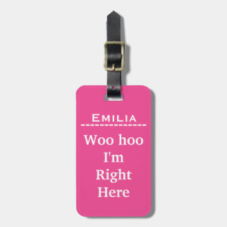 Funny Personalized Bagagelabel | Roze