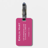 Funny Personalized Bagagelabel | Roze (Achterkant verticaal)