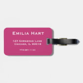Funny Personalized Bagagelabel | Roze (Achterkant horizontaal)