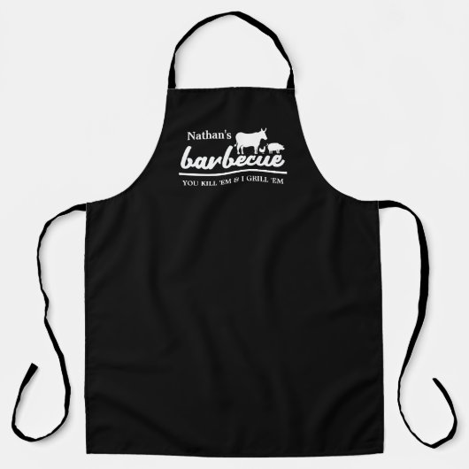 Funny Personalized Barbecue Chef Schort (Voorkant)