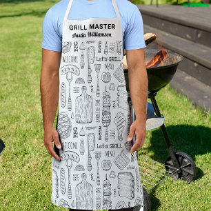 Funny Personalized BBQ Grill Chef Barbecue Master Schort