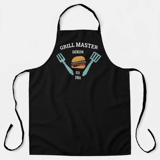 Funny Personalized BBQ Grilling Hamburgers Schort (Voorkant)