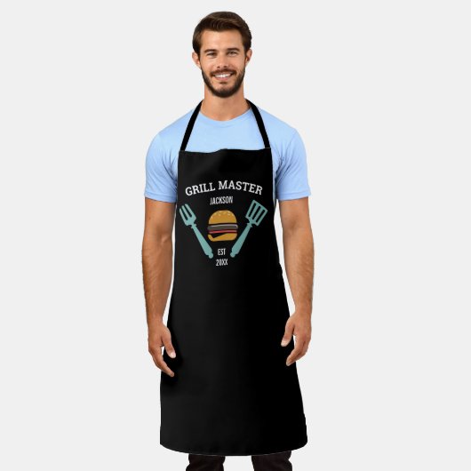 Funny Personalized BBQ Grilling Hamburgers Schort (Gedragen)