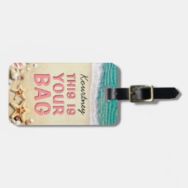 Funny Personalized Beach Summer Bag Attentie Bagagelabel