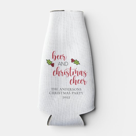 Funny Personalized Beer and Kerstmis Cheer Flesjeskoeler (Voorkant)