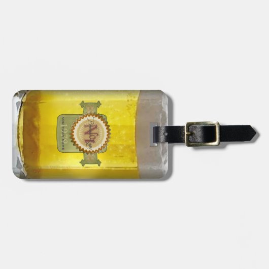 Funny Personalized Beer Glass Bagagelabel (Voorkant horizontaal)
