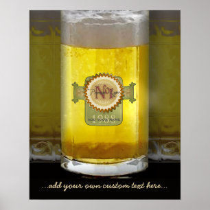 Funny Personalized Beer Glass Poster