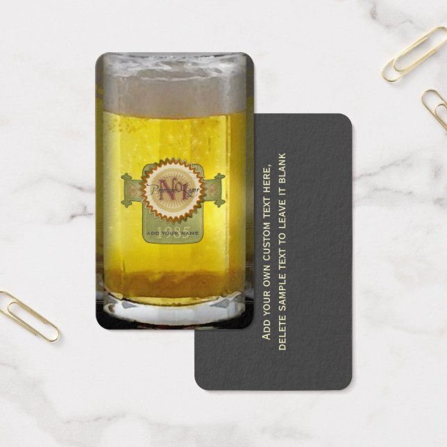 Funny Personalized Beer Glass Visitekaartje (Kantoor)