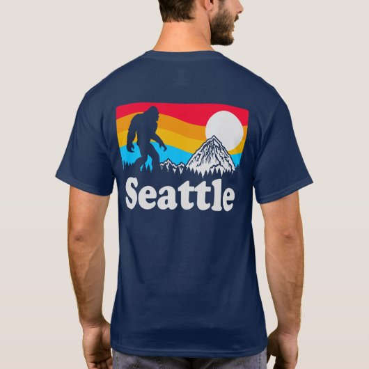 Funny Personalized Big Foot Seattle T-Shirt (Achterkant)