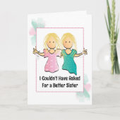 Funny Personalized Birthday Card for Sister Kaart (Voorkant)