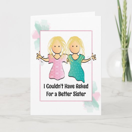 Funny Personalized Birthday Card for Sister Kaart (Voorkant)