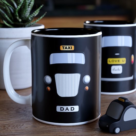 Funny Personalized Black Taxi Cab Coffee Mok
