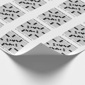 Funny Personalized Black White Crossword Puzzle Cadeaupapier (Hoek)