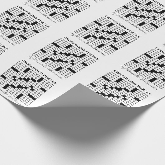 Funny Personalized Black White Crossword Puzzle Cadeaupapier (Hoek)