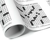 Funny Personalized Black White Crossword Puzzle Cadeaupapier (Rol Hoek)