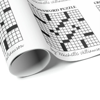 Funny Personalized Black White Crossword Puzzle Cadeaupapier
