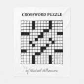 Funny Personalized Black White Crossword Puzzle Fleece Deken (Voorkant)