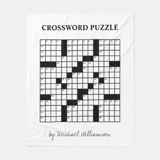 Funny Personalized Black White Crossword Puzzle Fleece Deken (Voorkant)