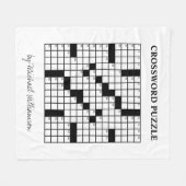 Funny Personalized Black White Crossword Puzzle Fleece Deken (Voorkant (Horizontaal))