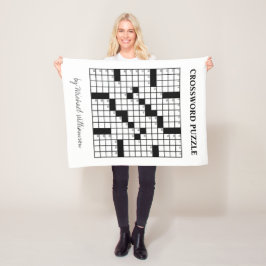 Funny Personalized Black White Crossword Puzzle Fleece Deken