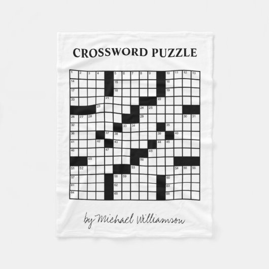 Funny Personalized Black White Crossword Puzzle Fleece Deken (Voorkant)