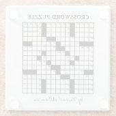 Funny Personalized Black White Crossword Puzzle Glazen Onderzetter (Achterkant)