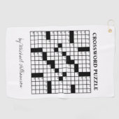 Funny Personalized Black White Crossword Puzzle Golfhanddoek (Horizontaal)