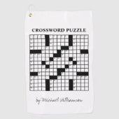 Funny Personalized Black White Crossword Puzzle Golfhanddoek (Voorkant)