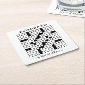 Funny Personalized Black White Crossword Puzzle Kartonnen Onderzetters (Schuin)