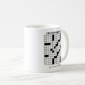 Funny Personalized Black White Crossword Puzzle Koffiemok (Voorkant rechts)